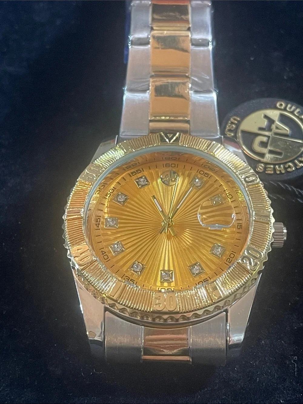 AJ USA men’s gold toned stainless steel band
